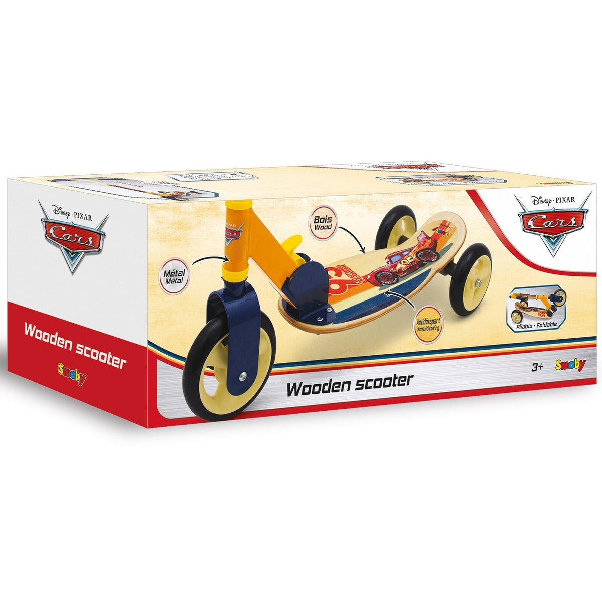 Houten kinderstep met drie wielen – Cars – afbeelding 2