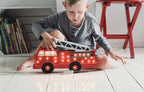 Houten lamp kinderkamer – brandweerauto