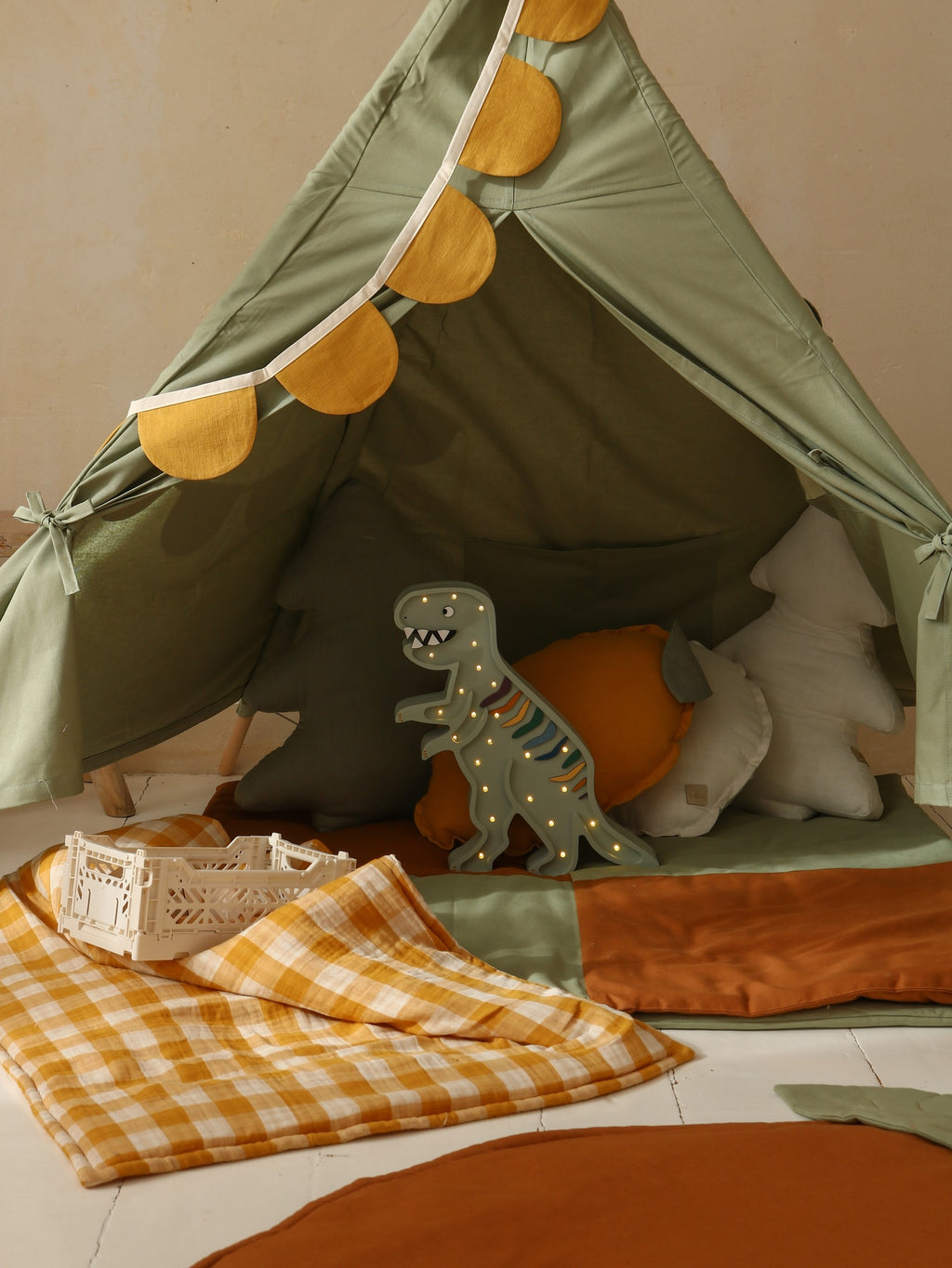 Houten lamp kinderkamer – dino T-rex – afbeelding 5