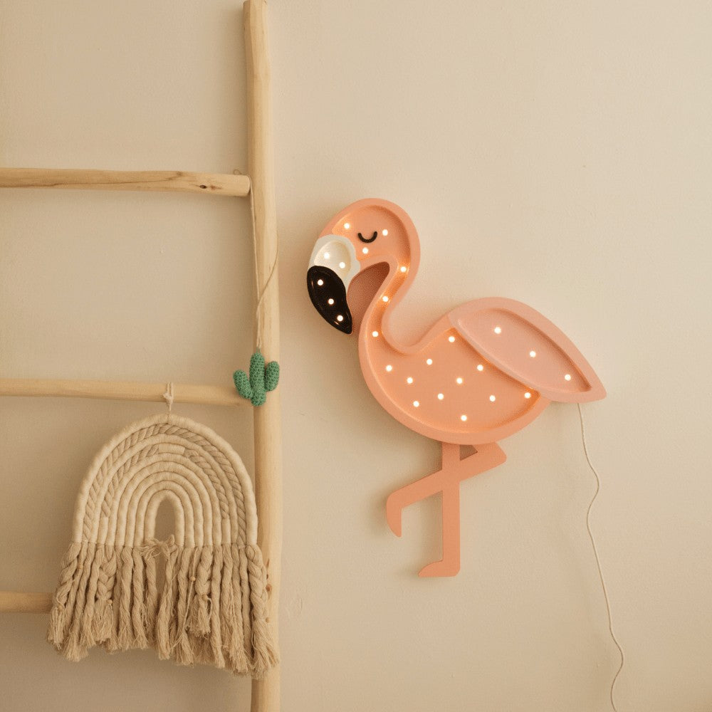 Houten lamp kinderkamer flamingo – nachtlamp met dimmer – afbeelding 3
