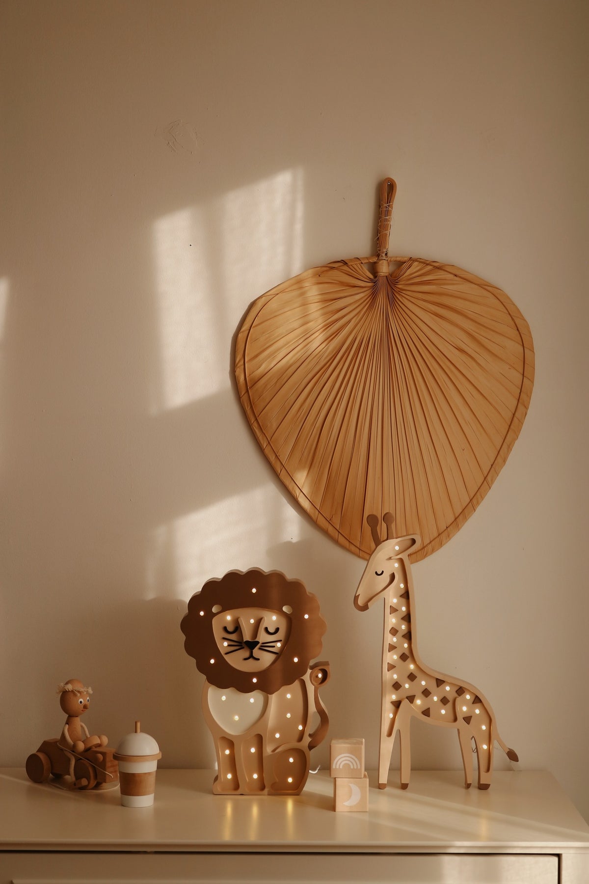 Houten lamp kinderkamer giraffe – nachtlamp met dimmer – afbeelding 6