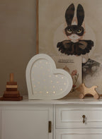 Houten lamp kinderkamer hart – nachtlamp met dimmer