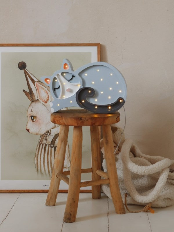 Houten lamp kinderkamer – kat – afbeelding 10