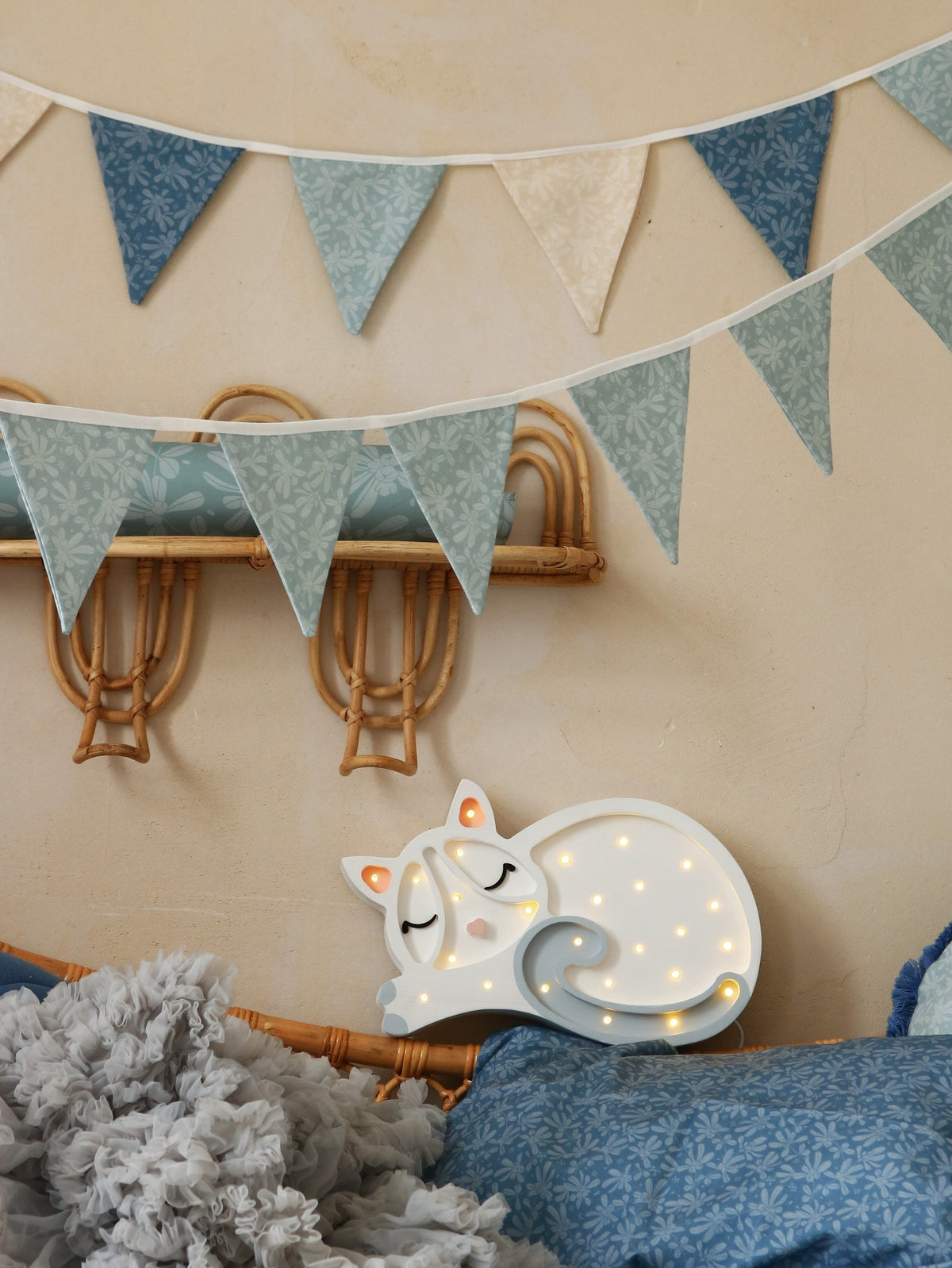 Houten lamp kinderkamer – kat – afbeelding 12