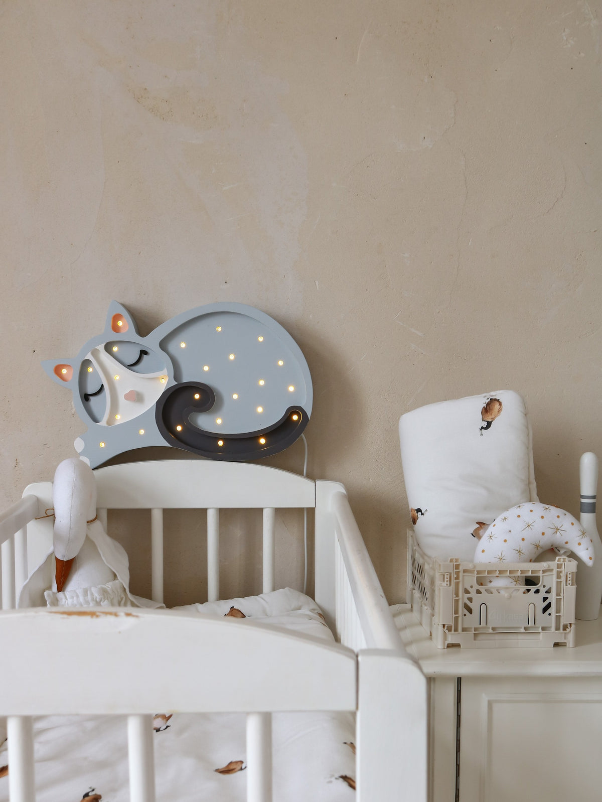 Houten lamp kinderkamer – kat – afbeelding 15
