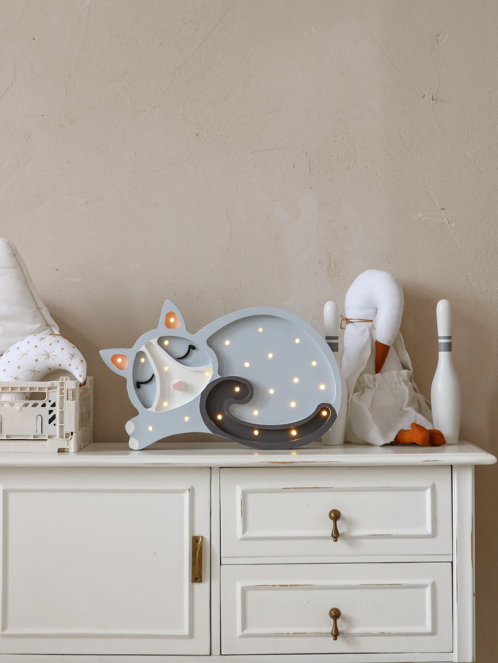 Houten lamp kinderkamer – kat – afbeelding 16