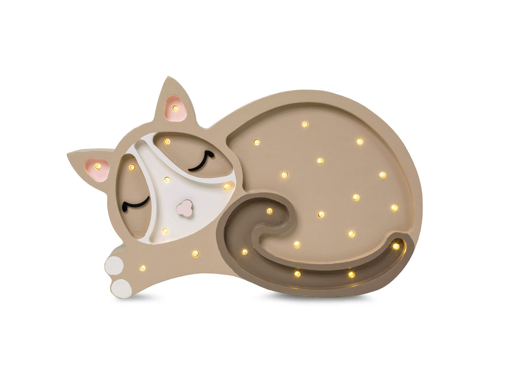 Houten lamp kinderkamer – kat – afbeelding 2