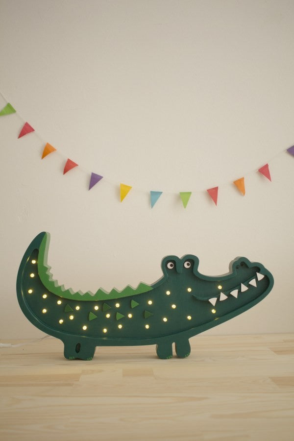 Houten lamp kinderkamer – krokodil – afbeelding 4