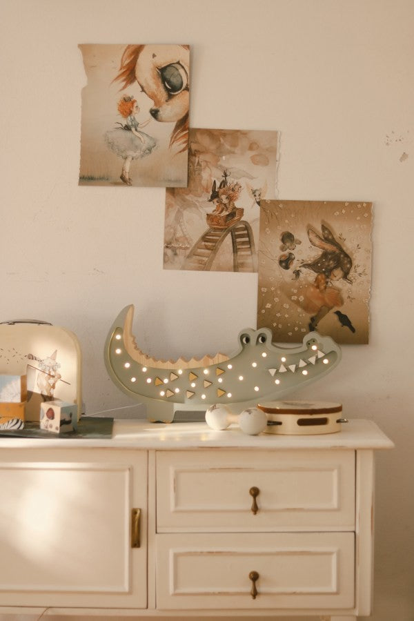 Houten lamp kinderkamer – krokodil – afbeelding 5