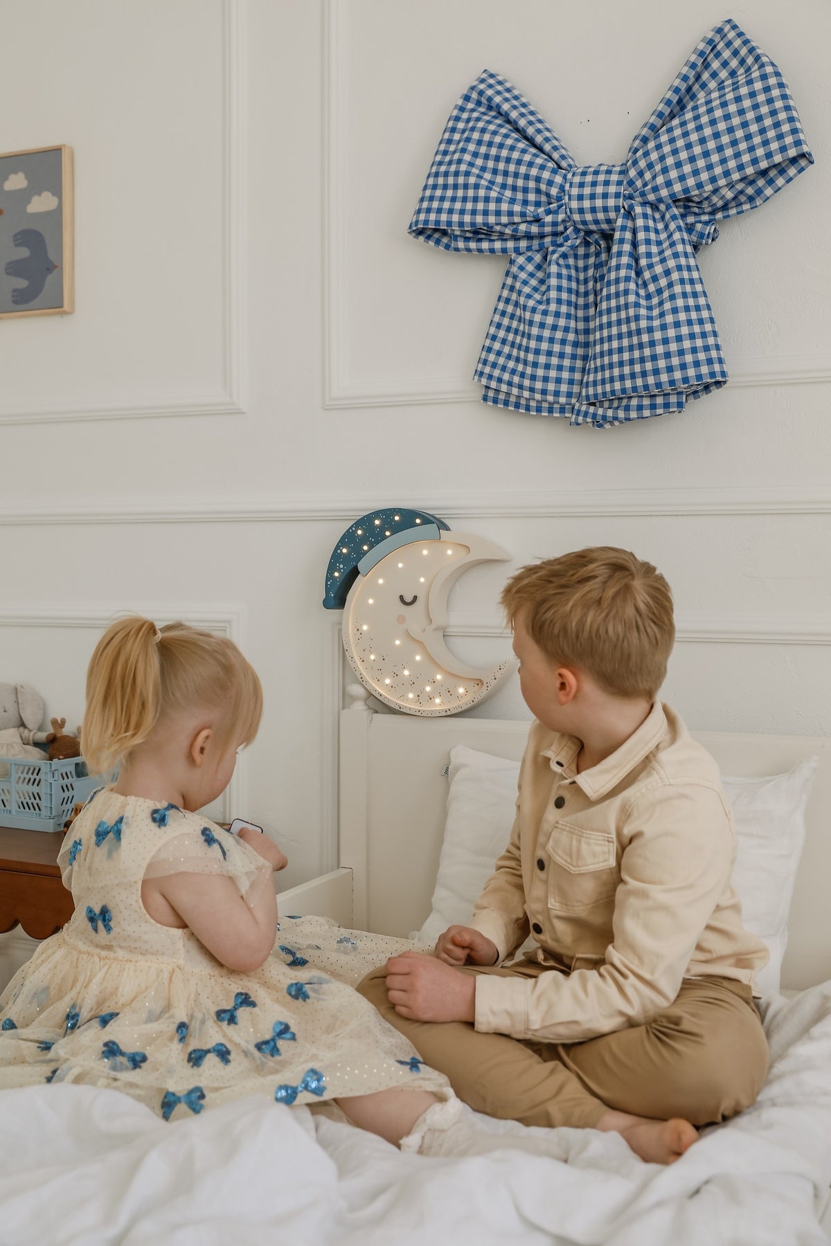 Houten lamp kinderkamer maan – nachtlamp met dimmer – afbeelding 8