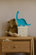 Houten lamp kinderkamer mini dino – nachtlamp met dimmer – afbeelding 2