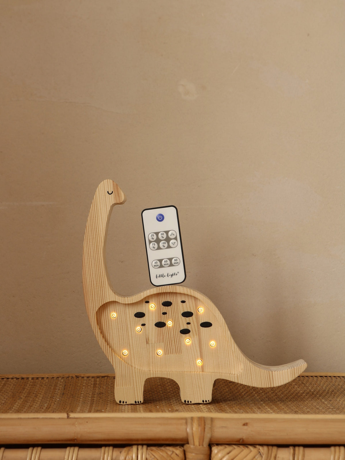 Houten lamp kinderkamer mini dino – nachtlamp met dimmer – afbeelding 9