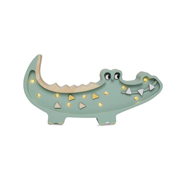 Houten lamp kinderkamer mini krokodil – nachtlamp met dimmer – afbeelding 3