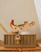 Houten lamp kinderkamer mini krokodil – nachtlamp met dimmer – afbeelding 5