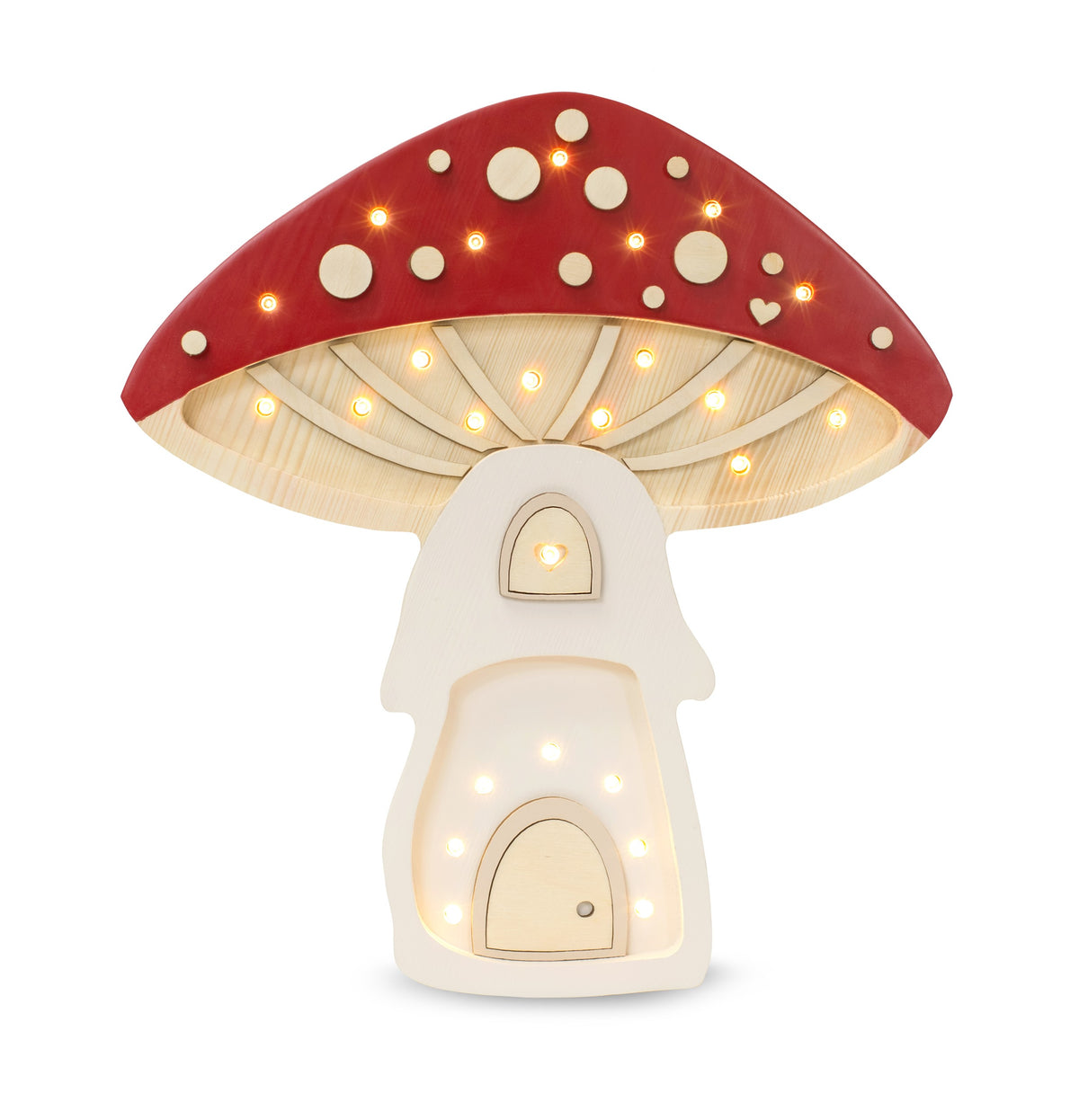 Houten lamp kinderkamer paddenstoel – nachtlamp met dimmer