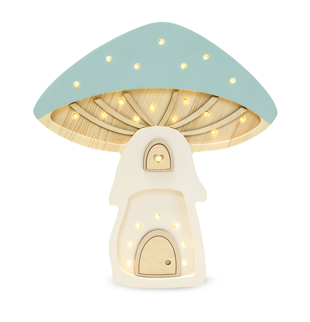 Houten lamp kinderkamer paddenstoel – nachtlamp met dimmer – afbeelding 3