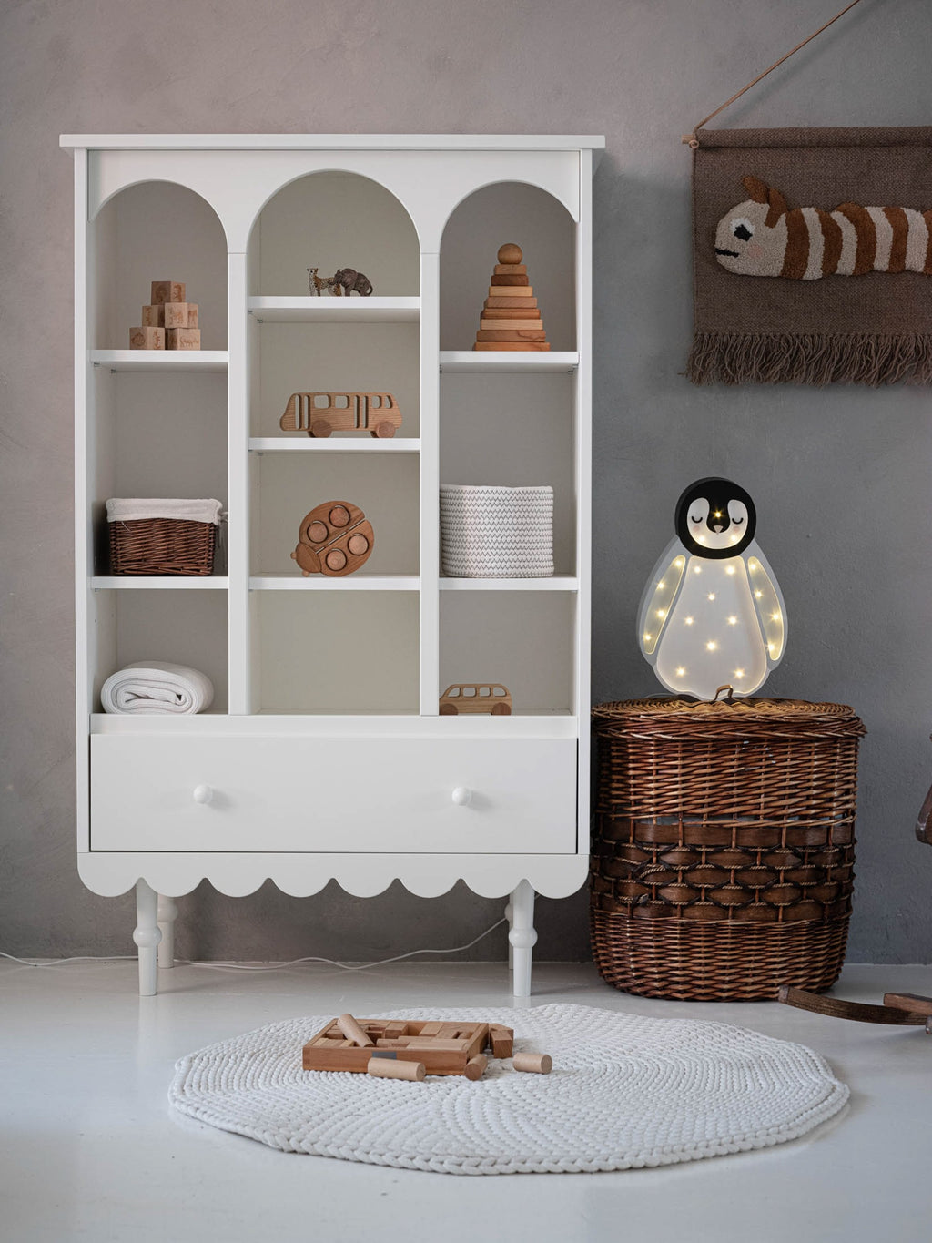 Houten lamp kinderkamer pinguïn – nachtlamp met dimmer – afbeelding 4