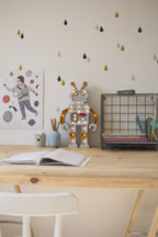 Houten lamp kinderkamer robot – nachtlamp met dimmer – afbeelding 3