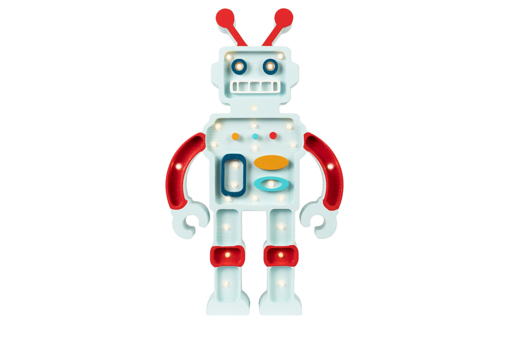 Houten lamp kinderkamer robot – nachtlamp met dimmer – afbeelding 5