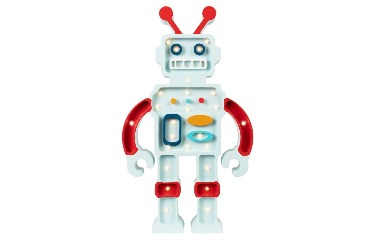 Houten lamp kinderkamer robot – nachtlamp met dimmer – afbeelding 5
