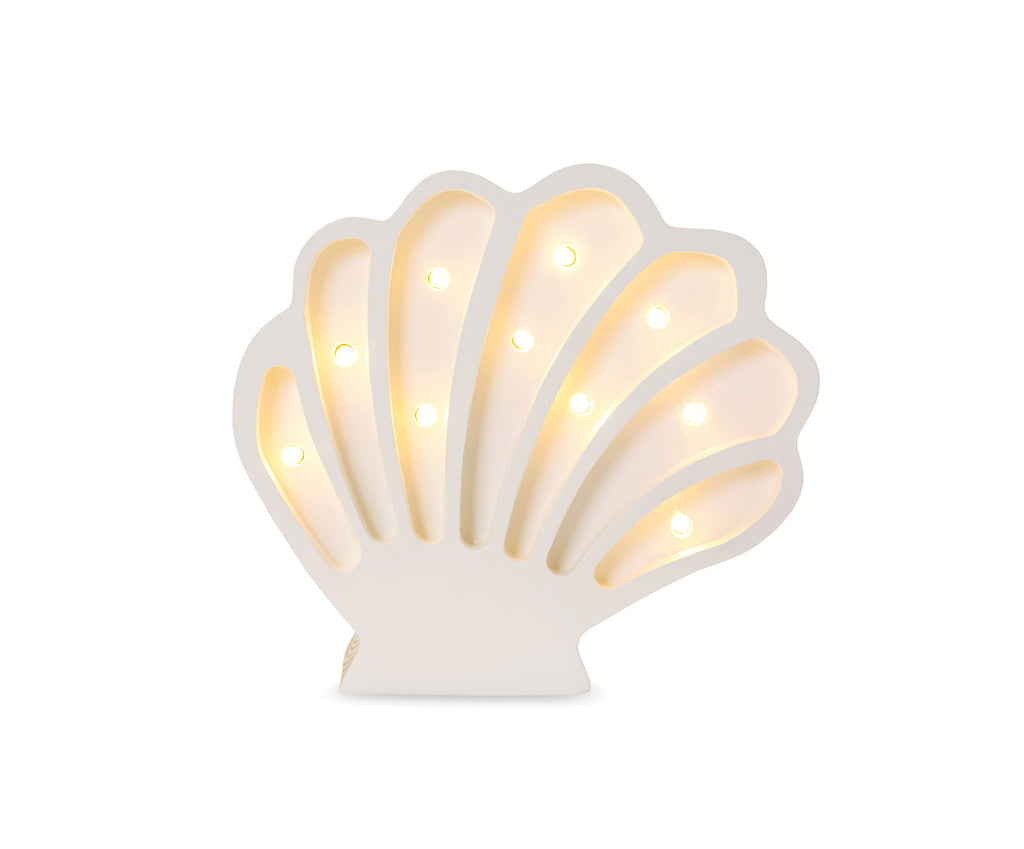 Houten lamp kinderkamer schelp – nachtlamp met dimmer