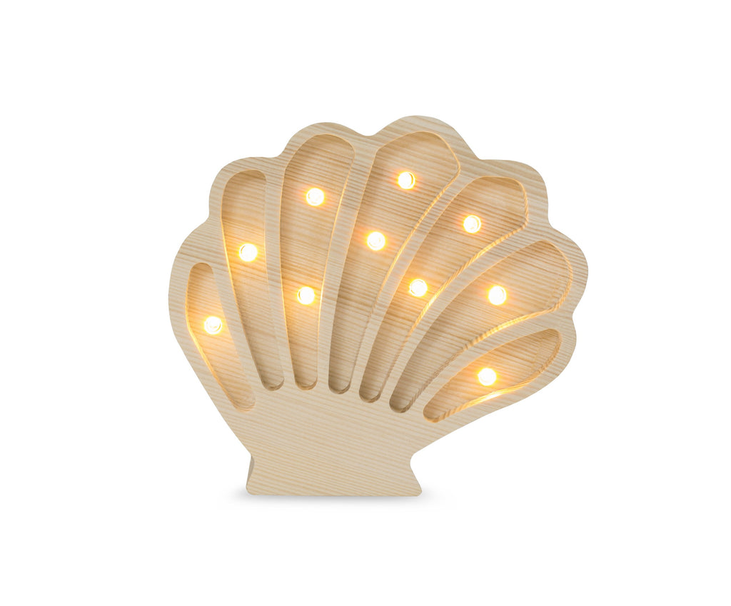 Houten lamp kinderkamer schelp – nachtlamp met dimmer – afbeelding 9