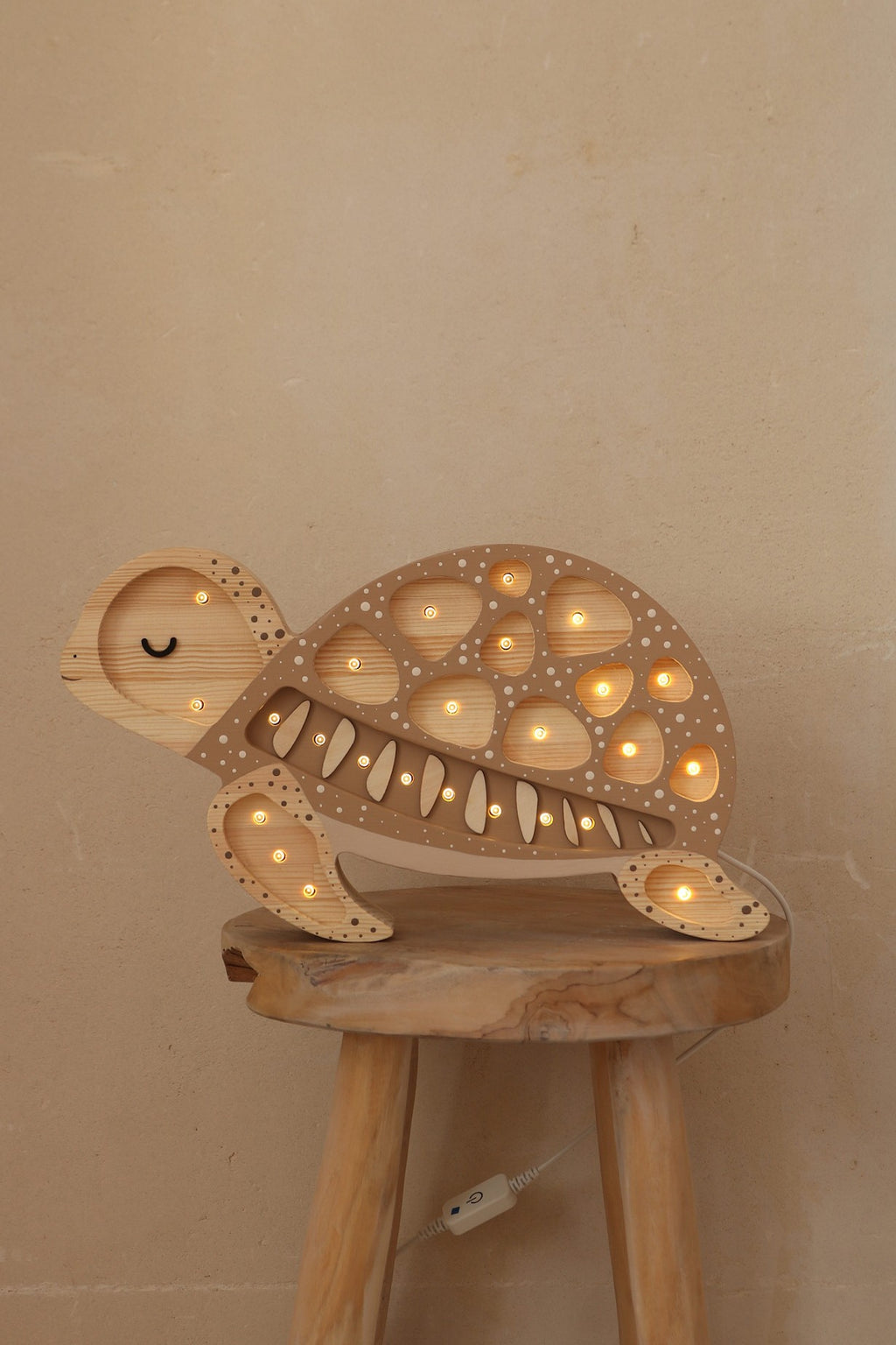 Houten lamp kinderkamer schildpad – nachtlamp met dimmer – afbeelding 6