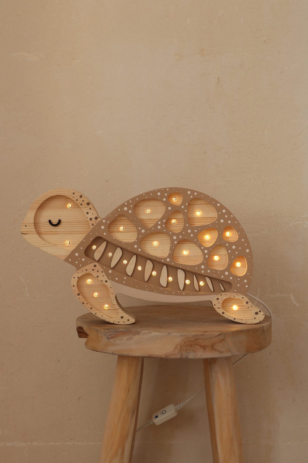Houten lamp kinderkamer schildpad – nachtlamp met dimmer – afbeelding 6