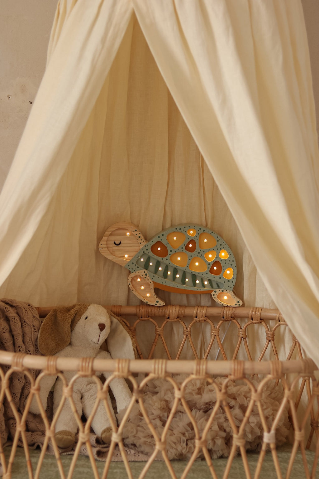 Houten lamp kinderkamer schildpad – nachtlamp met dimmer – afbeelding 9