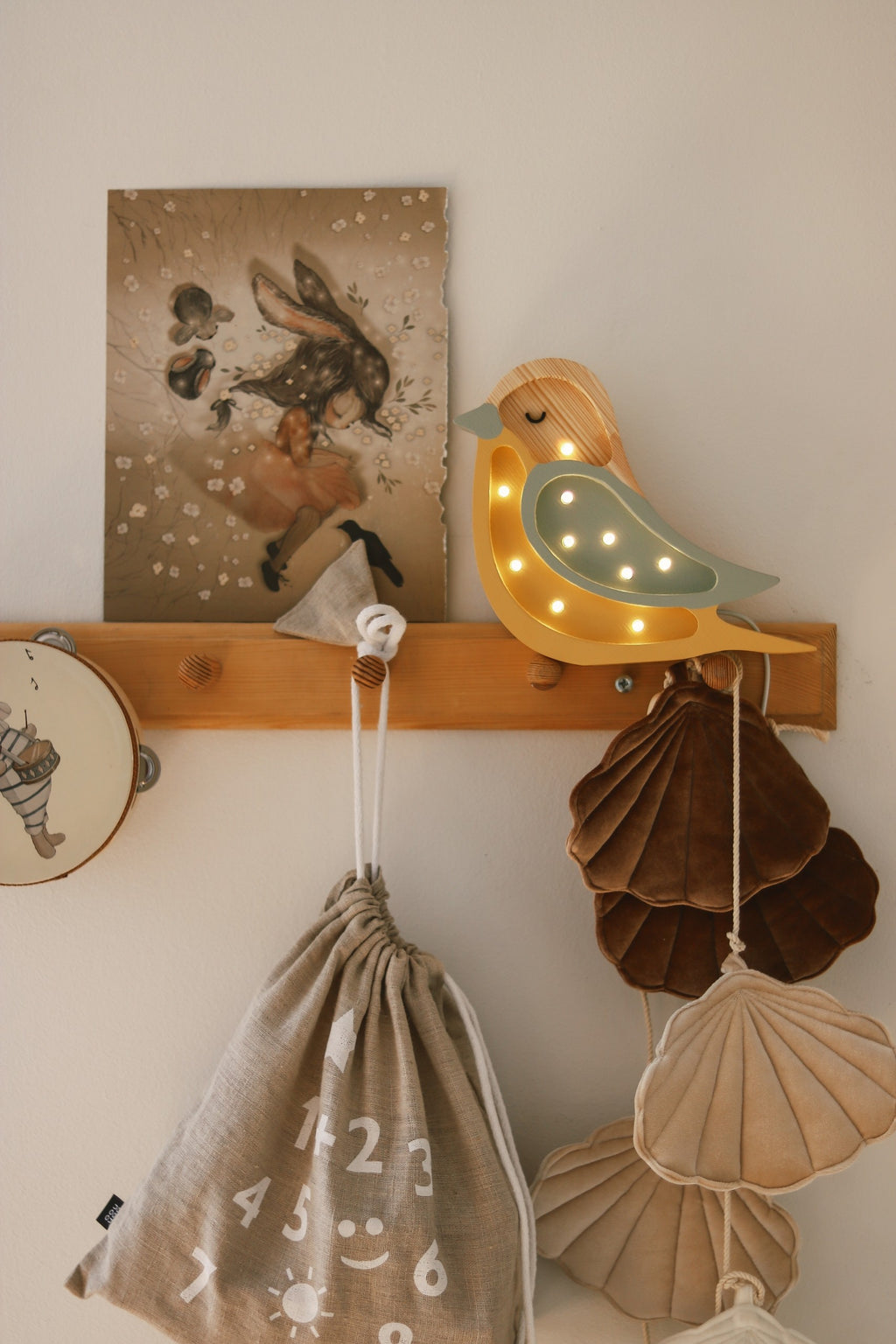 Houten lamp kinderkamer – vogel mini – afbeelding 13