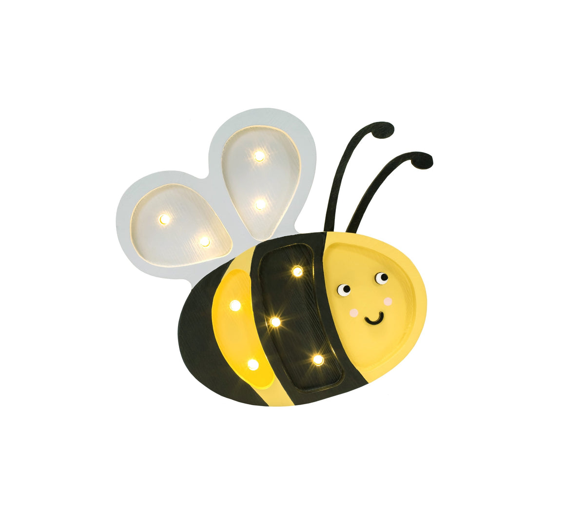 Houten lamp kinderkamer vrolijke bij – nachtlamp met dimmer