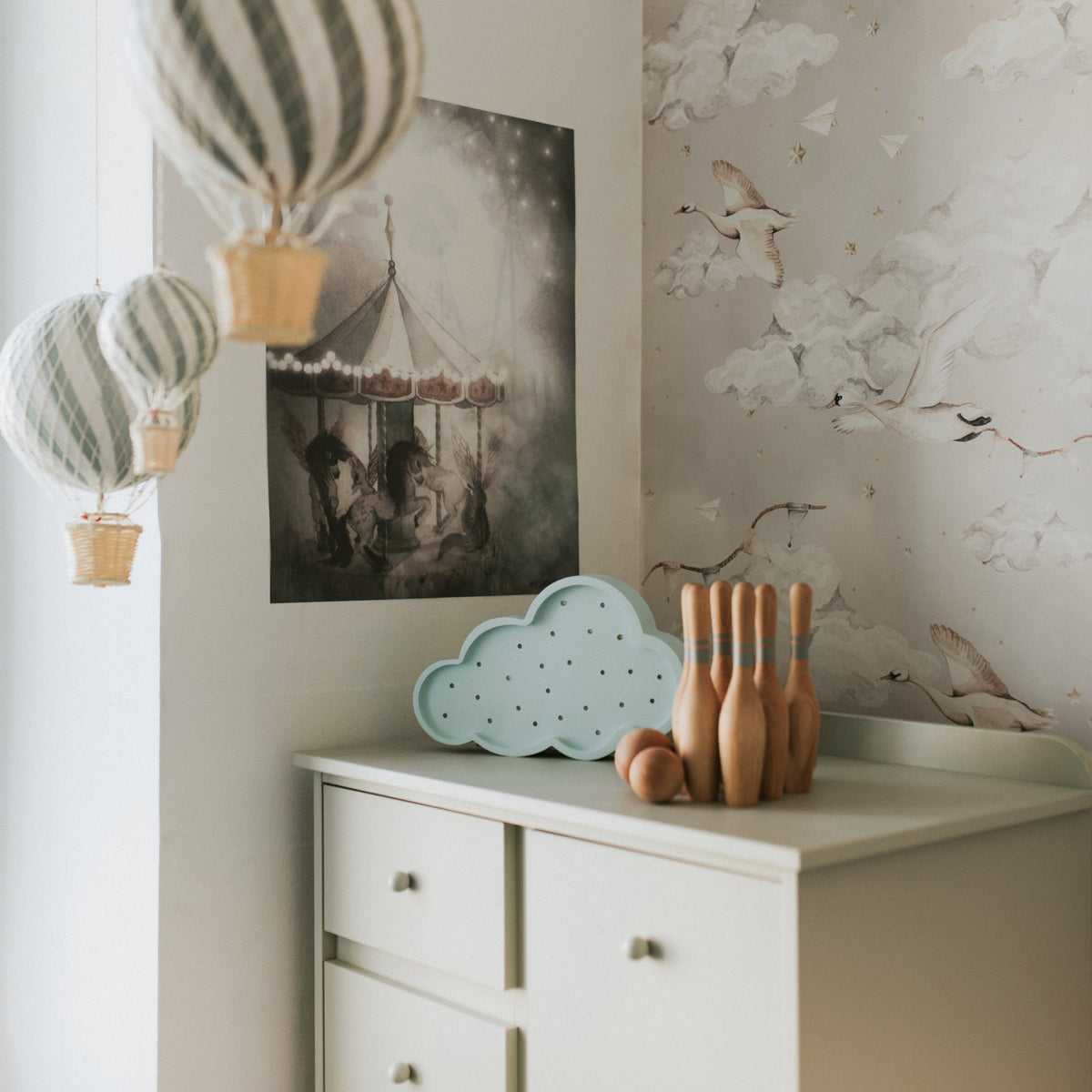 Houten lamp kinderkamer – wolk – afbeelding 5