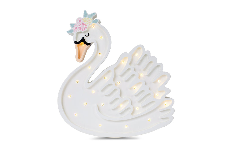 Houten lamp kinderkamer zwaan – nachtlamp met dimmer – afbeelding 2