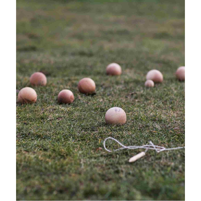 Houten petanque spel met katoenen zak – afbeelding 2