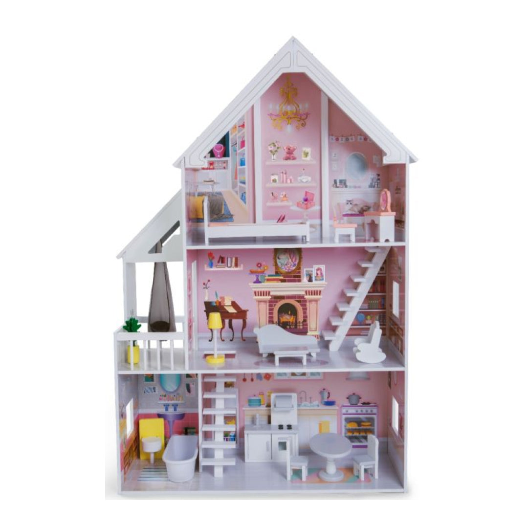 Houten poppenhuis Liselle met ledverlichting