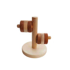Houten puzzel horizontale toren met 6 schijven