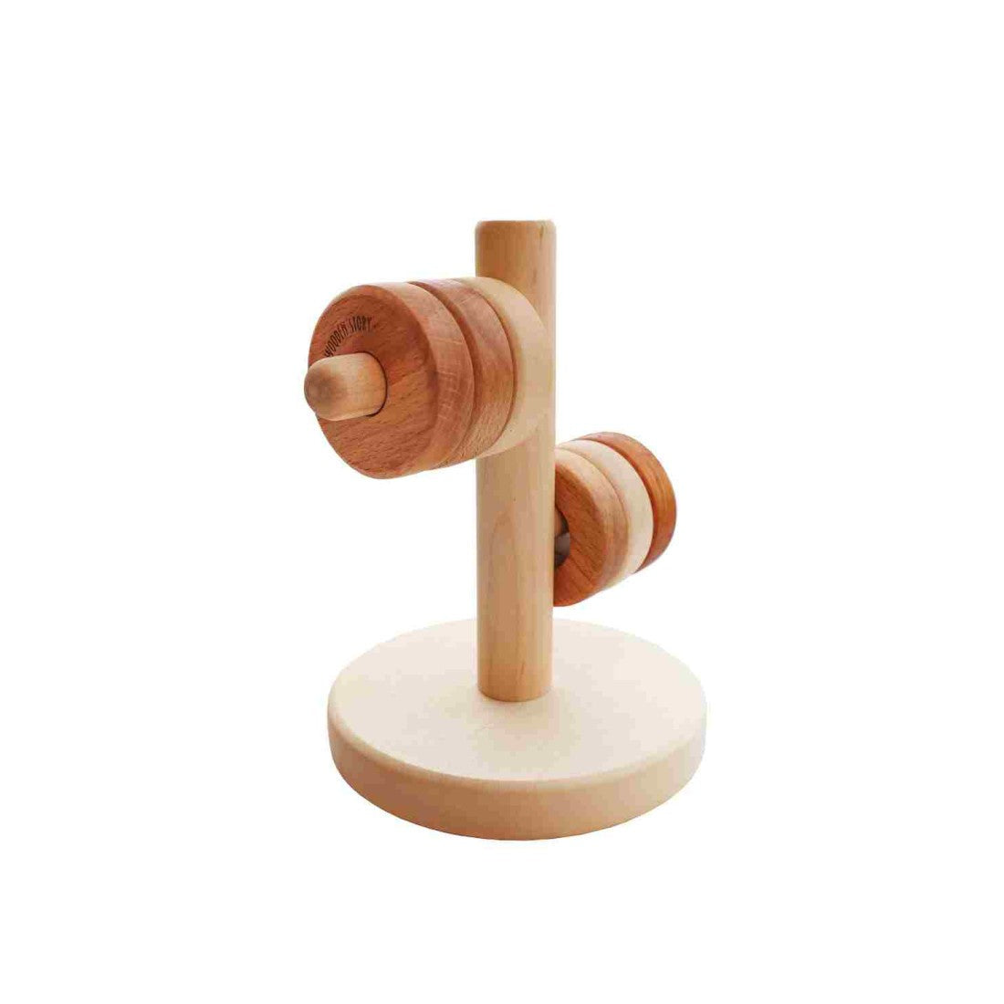 Houten puzzel horizontale toren met 6 schijven – afbeelding 3
