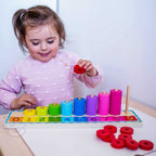 Houten puzzel kleuren en tellen – sorteerspel met cijfers