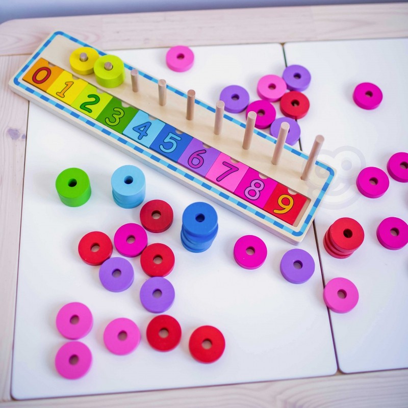 Houten puzzel kleuren en tellen – sorteerspel met cijfers – afbeelding 10