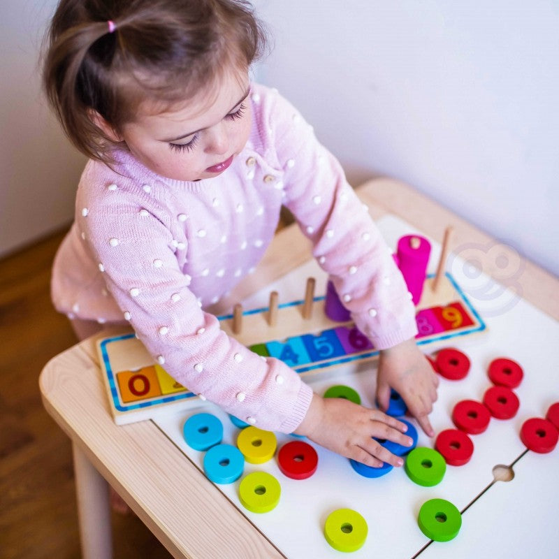 Houten puzzel kleuren en tellen – sorteerspel met cijfers – afbeelding 11