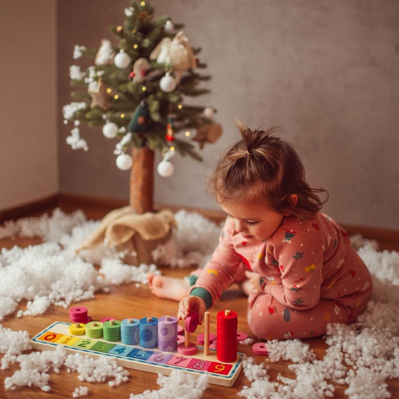 Houten puzzel kleuren en tellen – sorteerspel met cijfers – afbeelding 2
