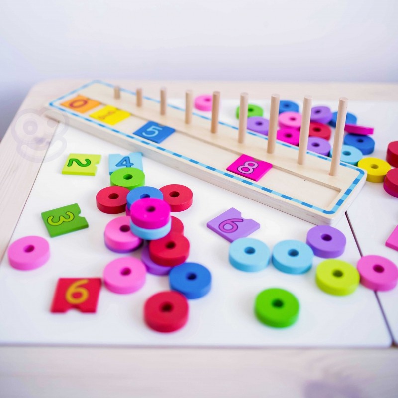 Houten puzzel kleuren en tellen – sorteerspel met cijfers – afbeelding 3