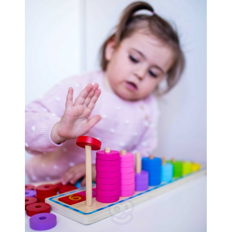 Houten puzzel kleuren en tellen – sorteerspel met cijfers – afbeelding 4