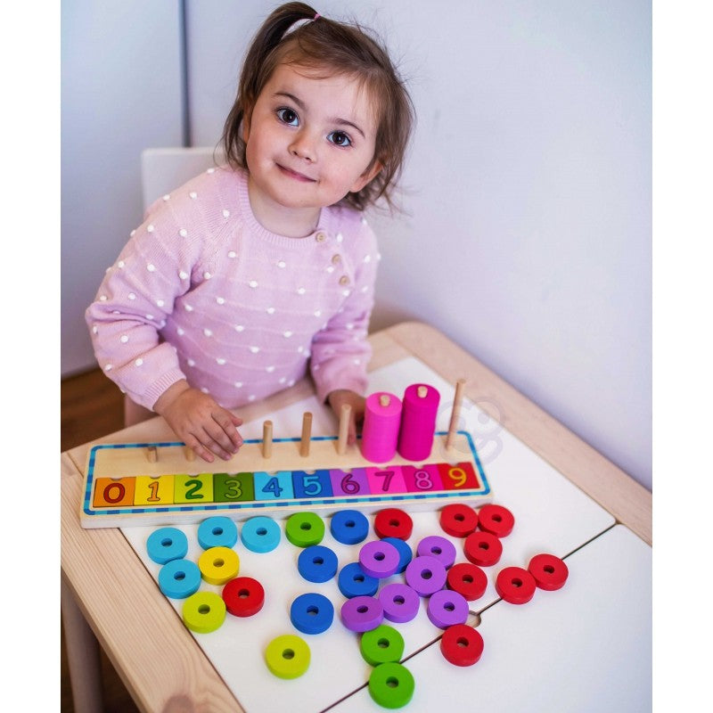 Houten puzzel kleuren en tellen – sorteerspel met cijfers – afbeelding 5