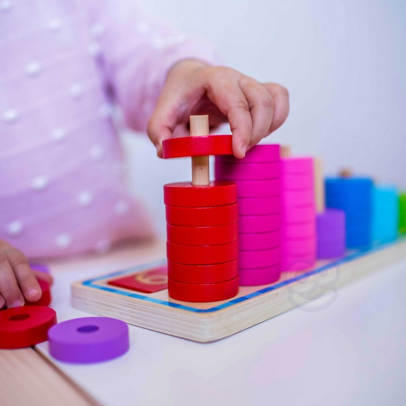 Houten puzzel kleuren en tellen – sorteerspel met cijfers – afbeelding 6