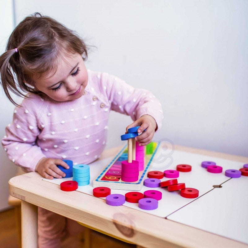 Houten puzzel kleuren en tellen – sorteerspel met cijfers – afbeelding 7