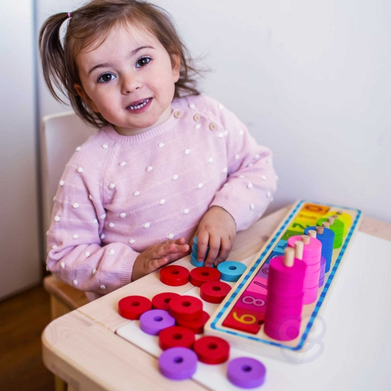Houten puzzel kleuren en tellen – sorteerspel met cijfers – afbeelding 8
