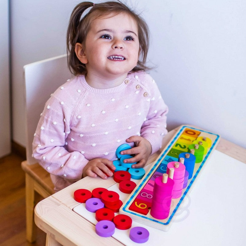 Houten puzzel kleuren en tellen – sorteerspel met cijfers – afbeelding 9