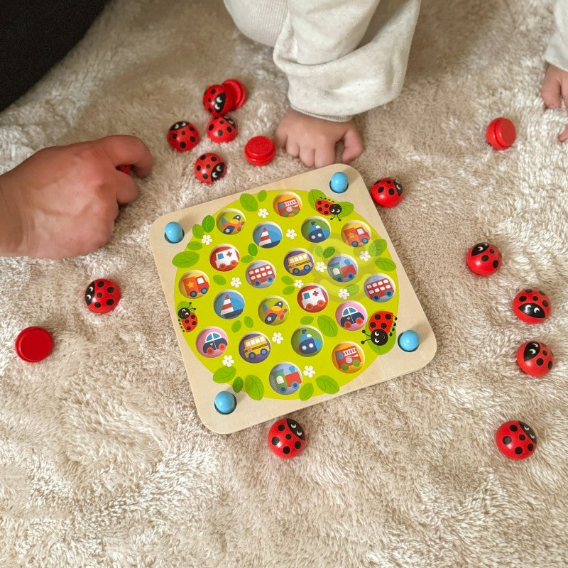 Houten puzzel memory lieveheersbeestjes – afbeelding 10