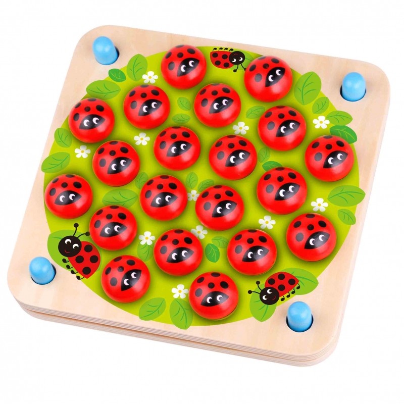 Houten puzzel memory lieveheersbeestjes – afbeelding 2